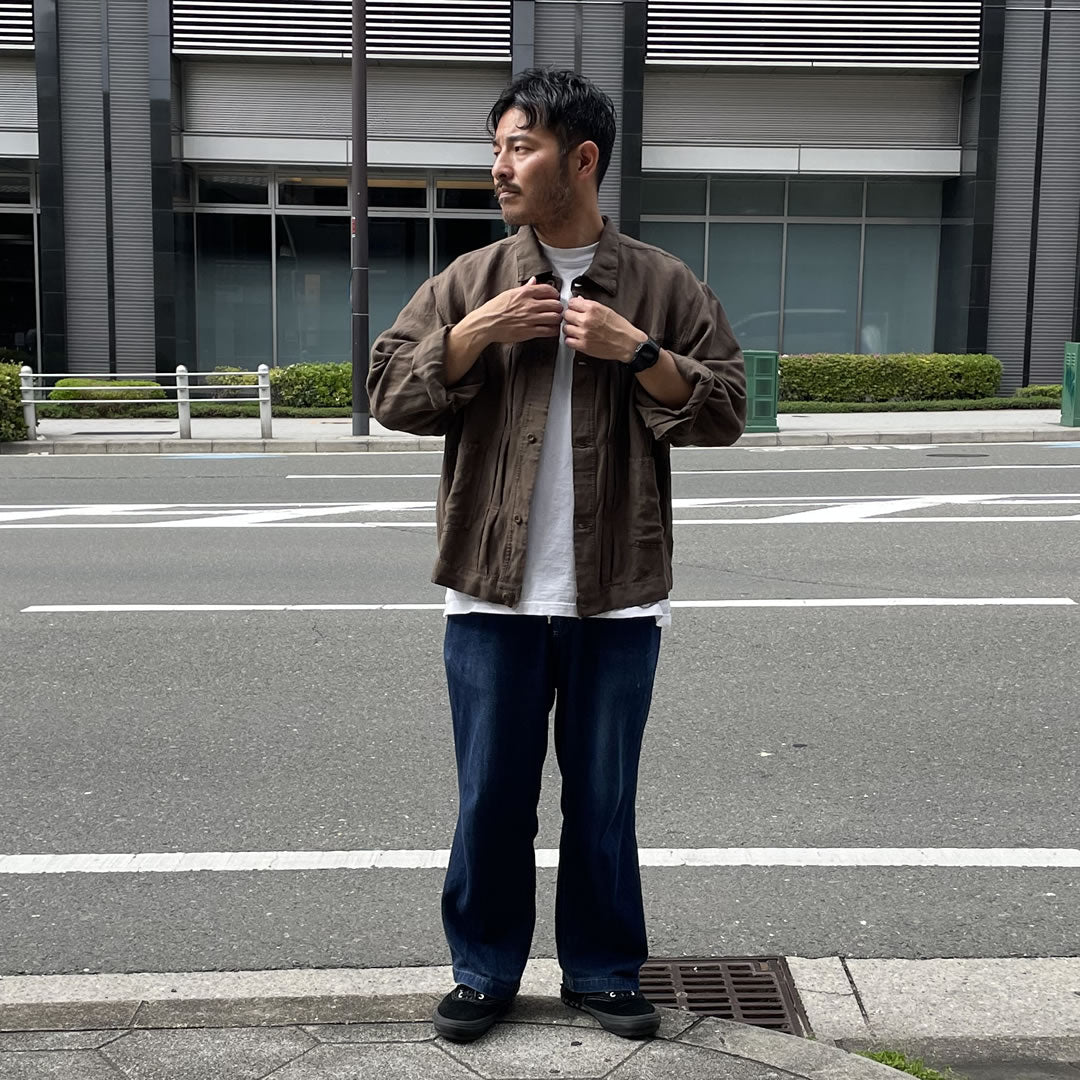 NASNGWAM (ナスングワム) / 日本製 レーヨンリネンジャケット / ATELIER JACKET - OLIVE / J2622009 / メンズ
