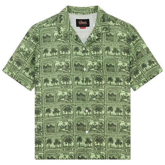 DEUS EX MACHINA ( デウスエクスマキナ ) / 半袖 オープンカラーシャツ / MAIL-MAN SHIRT - GREEN / D261MSH331