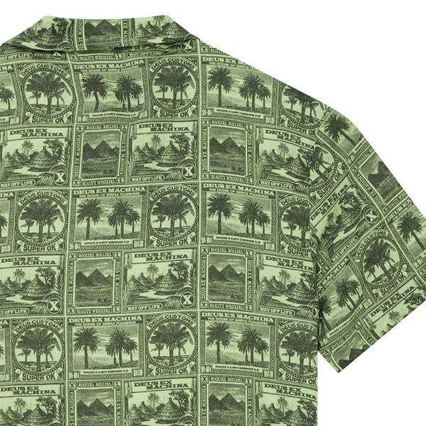 DEUS EX MACHINA ( デウスエクスマキナ ) / 半袖 オープンカラーシャツ / MAIL-MAN SHIRT - GREEN / D261MSH331