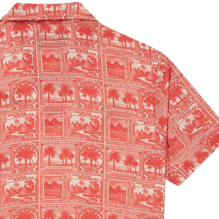 DEUS EX MACHINA ( デウスエクスマキナ ) / 半袖 オープンカラーシャツ / MAIL-MAN SHIRT - RED / D261MSH331