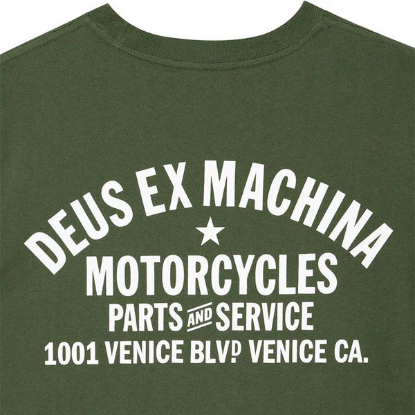 DEUS EX MACHINA ( デウスエクスマキナ ) Tシャツ / VENICE  ADDRESS TEE - PINE GREEN / D261MTS124