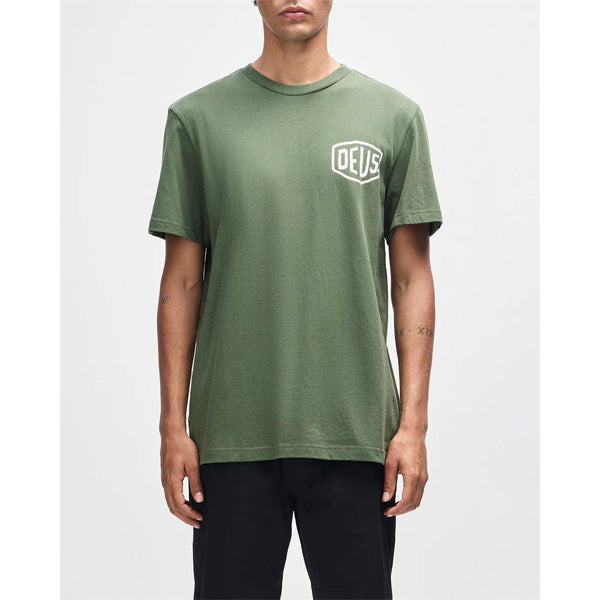 DEUS EX MACHINA ( デウスエクスマキナ ) Tシャツ / VENICE  ADDRESS TEE - PINE GREEN / D261MTS124
