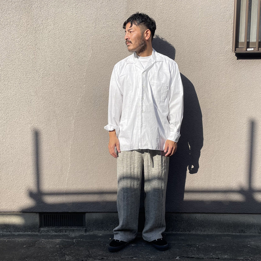 WAX(ワックス)  / 長袖オープンカラーシャツ / FADE  CHECK OPEN SHIRTS - WHITE / WX-0495 / メンズ THM 日本製