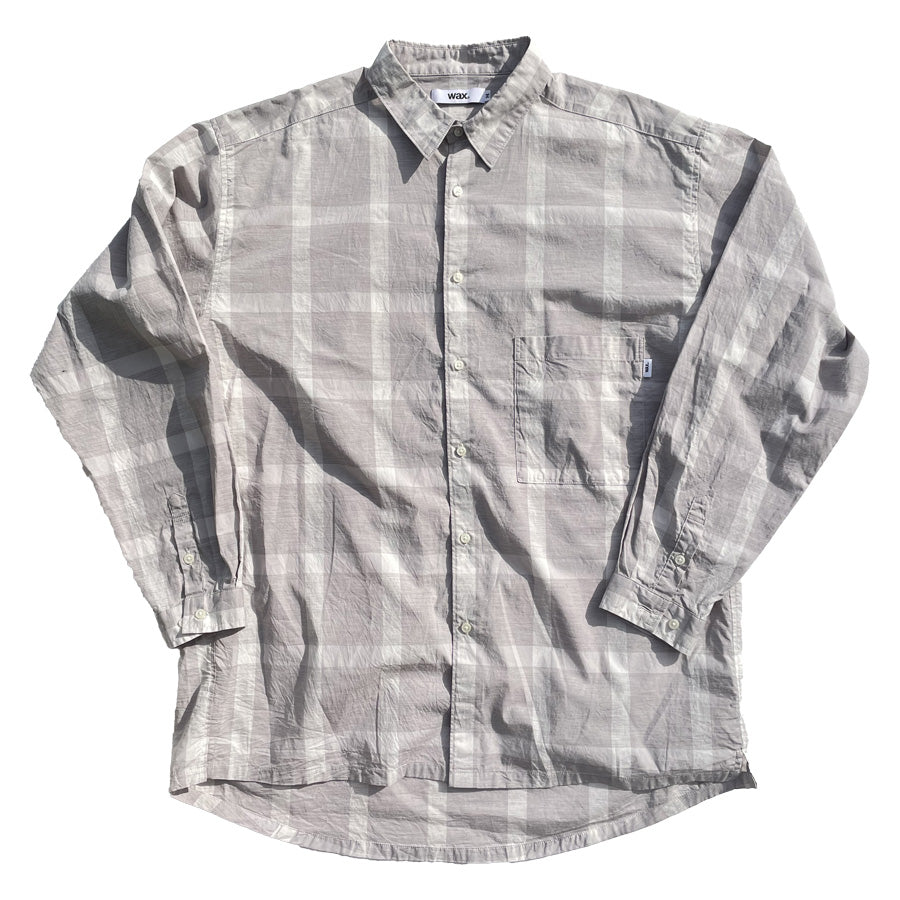 WAX(ワックス)  / 長袖チェックシャツ /  CHECK SHIRTS - GRAY / WX-0496 / メンズ THM 日本製