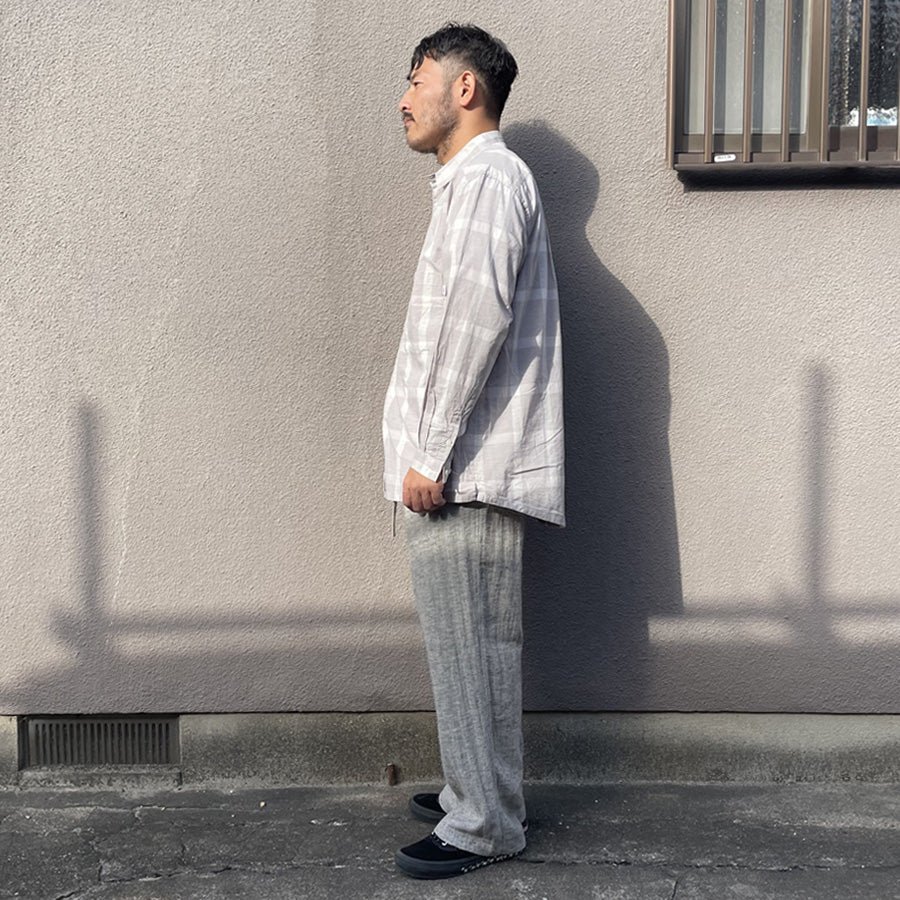 WAX(ワックス)  / 長袖チェックシャツ /  CHECK SHIRTS - GRAY / WX-0496 / メンズ THM 日本製
