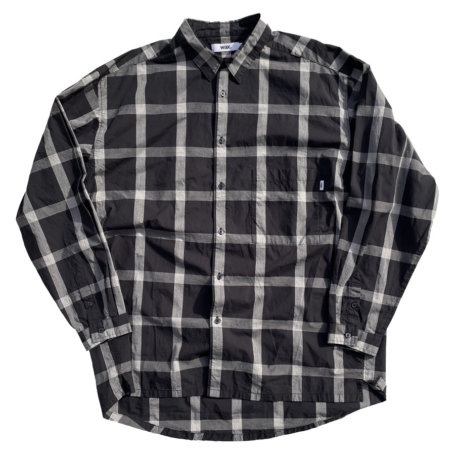 WAX(ワックス)  / 長袖チェックシャツ /  CHECK SHIRTS - BLACK / WX-0496 / メンズ THM 日本製