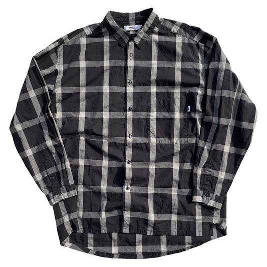 WAX(ワックス)  / 長袖チェックシャツ /  CHECK SHIRTS - BLACK / WX-0496 / メンズ THM 日本製