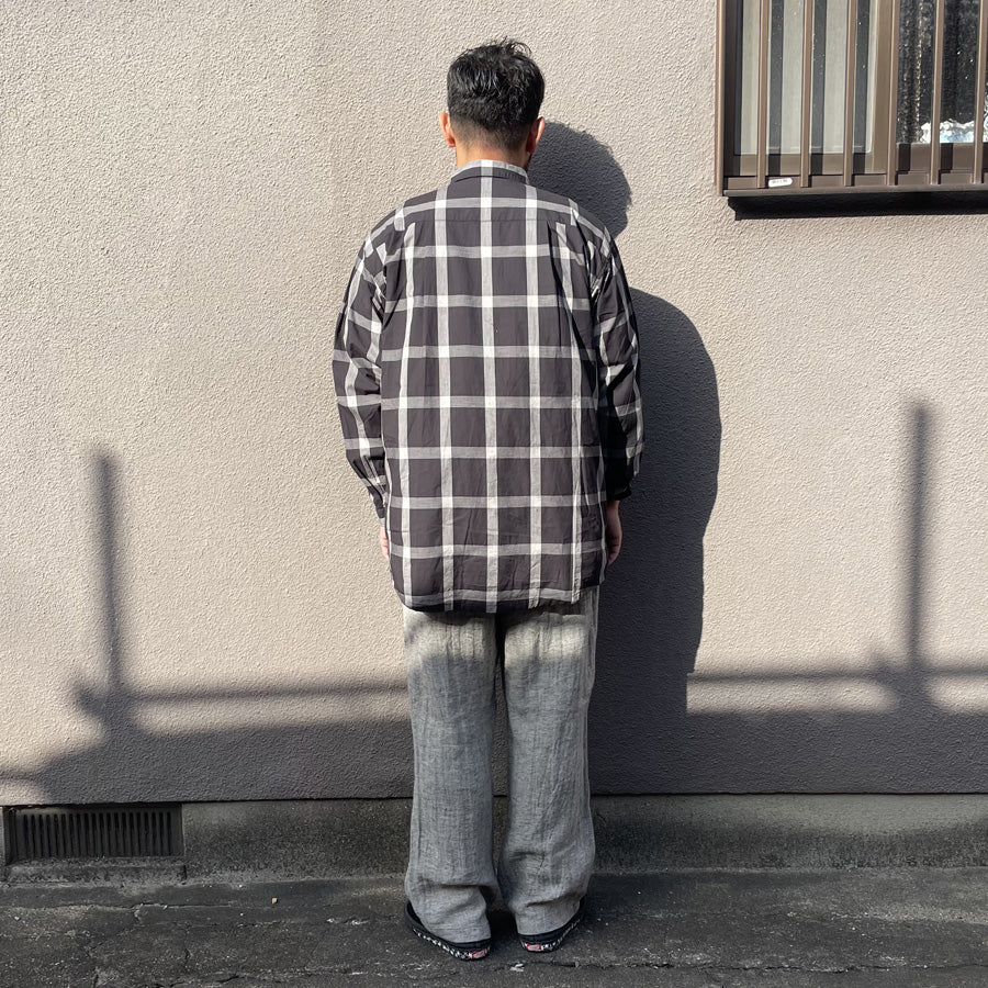 WAX(ワックス)  / 長袖チェックシャツ /  CHECK SHIRTS - BLACK / WX-0496 / メンズ THM 日本製