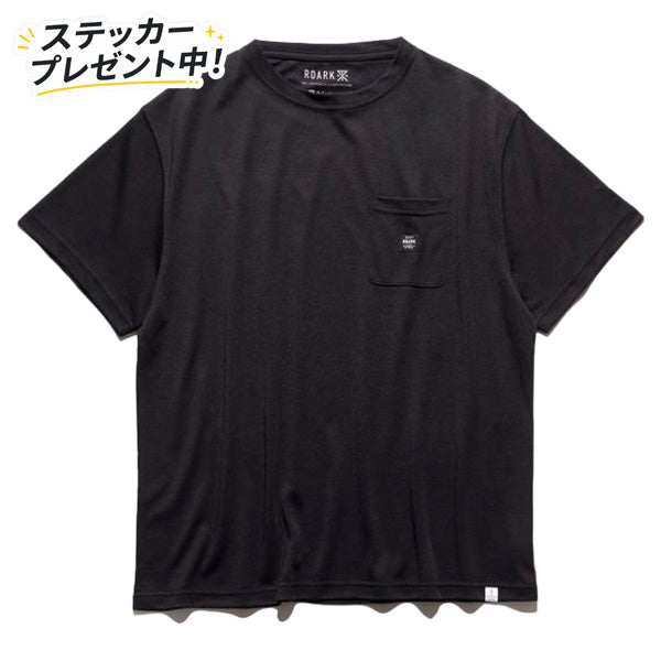 ROARK (ロアーク) / 半袖ドライTシャツ / "LABEL POCKET" DriRelease TEE - BLACK / RTJDR1200 / メンズ