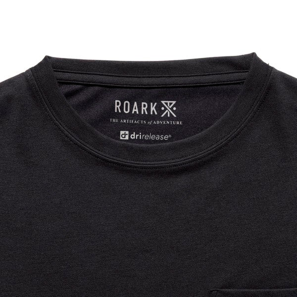 ROARK (ロアーク) / 半袖ドライTシャツ / "LABEL POCKET" DriRelease TEE - BLACK / RTJDR1200 / メンズ