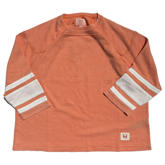 IMPRESTORE (インプレストア) / コットンメッシュ 七分袖Tシャツ /  Football 3/4sleeves with Sleeve Lines -  Faded Orange / CZ-ImSt-386 -  Bull-mesh t-cloth V.D / メンズ