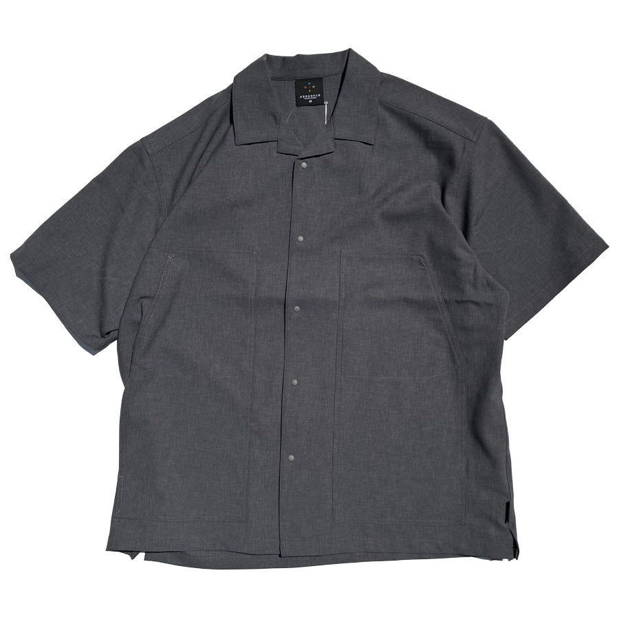AXESQUIN.MODIFIED (アクシーズクイン ) / 接触冷感 半袖オープンカラーシャツ / CHEMICAL UTILITY S/S SHIRTS - CHARCOAL / 321131 / メンズ