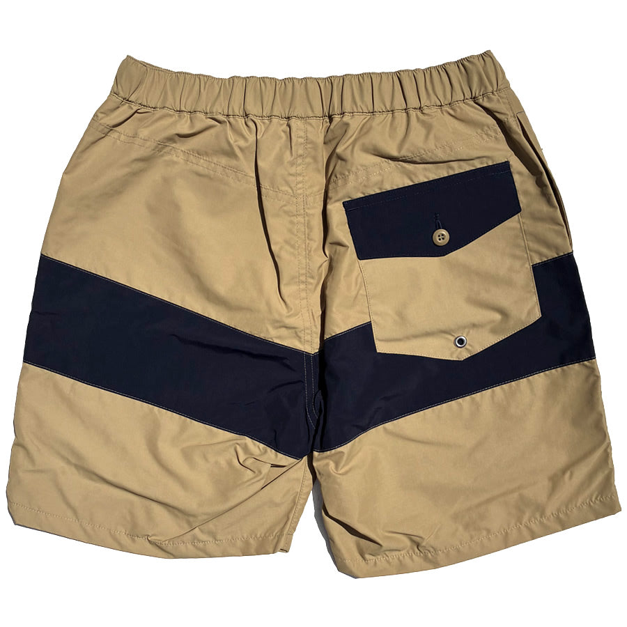 SHORT PANTS EVERY DAY ショートパンツエブリデイ/街履きボードショーツ/COAST II CENTER LINE - BEIGE x NAVY /SPED-0137/メンズ 日本製