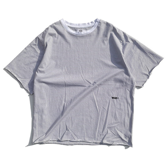 WAX(ワックス) / 半袖カットオフTシャツ / Pin stripe cut off tee - WHITE / WX-0505 / メンズ THM