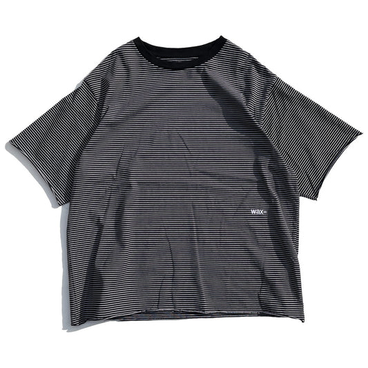 WAX(ワックス) / 半袖カットオフTシャツ / Pin stripe cut off tee - BLACK / WX-0505 / メンズ THM