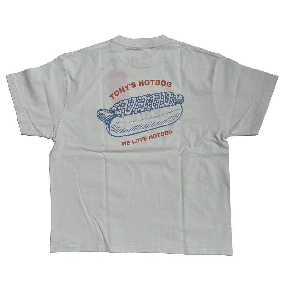 Tony Taizsun(トニー タイズサン) / 半袖シャツ Tシャツ / HOT DOG "渾身" POCKET TEE - WHITE / 26SS-018 / メンズ