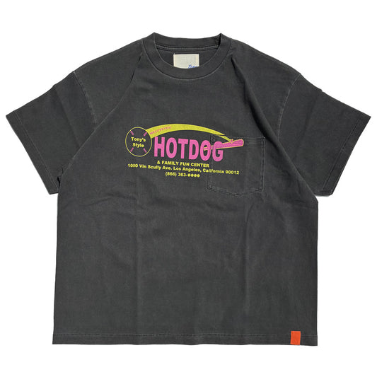 Tony Taizsun(トニー タイズサン) / 半袖シャツ Tシャツ / HOT DOG "渾身" POCKET TEE - BLACK / 26SS-018 / メンズ