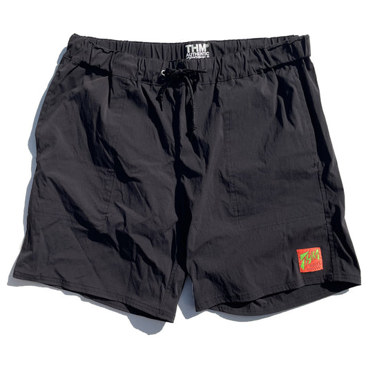 THE HARD MAN(ザハードマン)/ ハイブリッドショーツ ストレッチ街履きボードショーツ /  Neon tag shorts- Black /THM-0685/メンズ WAX