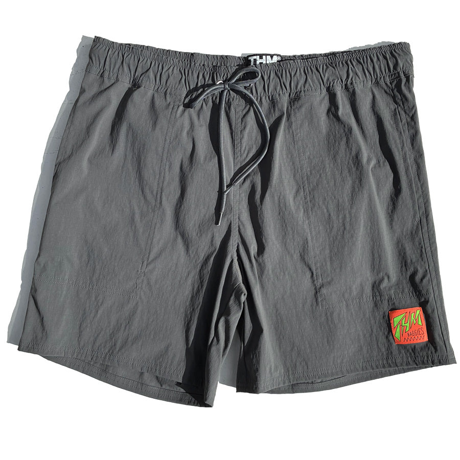 THE HARD MAN(ザハードマン)/ ハイブリッドショーツ ストレッチ街履きボードショーツ /  Neon tag shorts- Gray /THM-0685/メンズ WAX