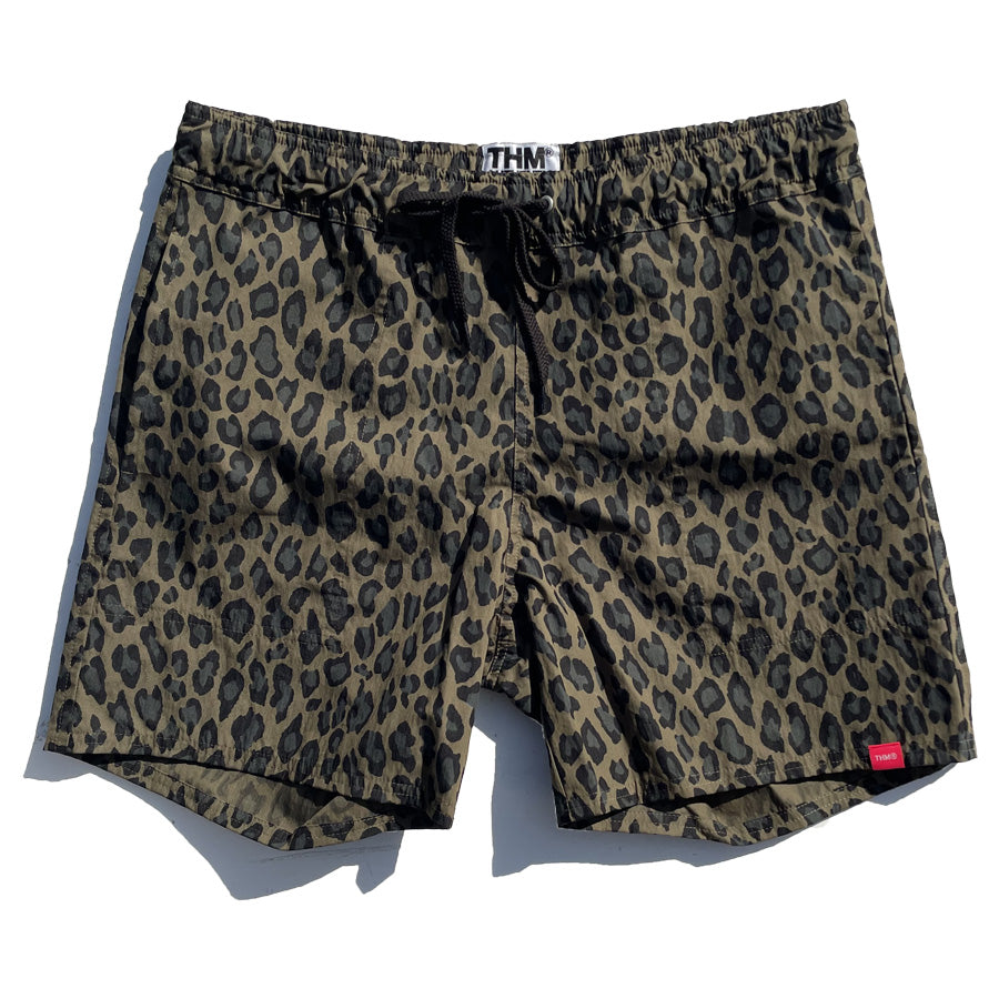 THE HARD MAN(ザハードマン)/ ヒョウ柄 レオパード 街履きボードショーツ /  Leopard shorts- Khaki / THM-0702 / メンズ  WAX