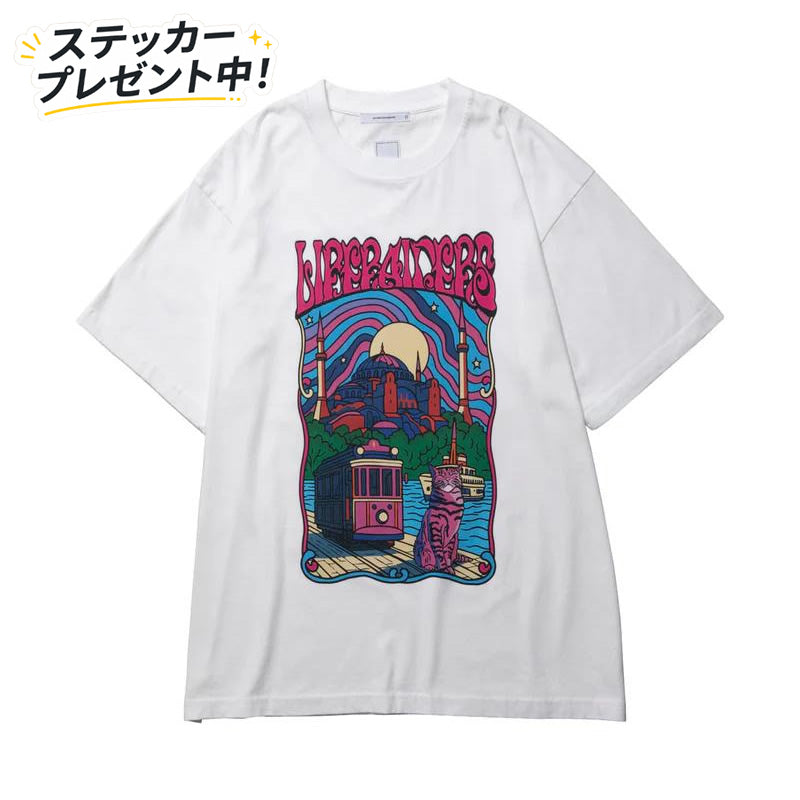 LIBERAIDERS(リベレイダース) / 半袖 Tシャツ / PSYCHEDELIC CITY TEE - WHITE / 736182601/ メンズ