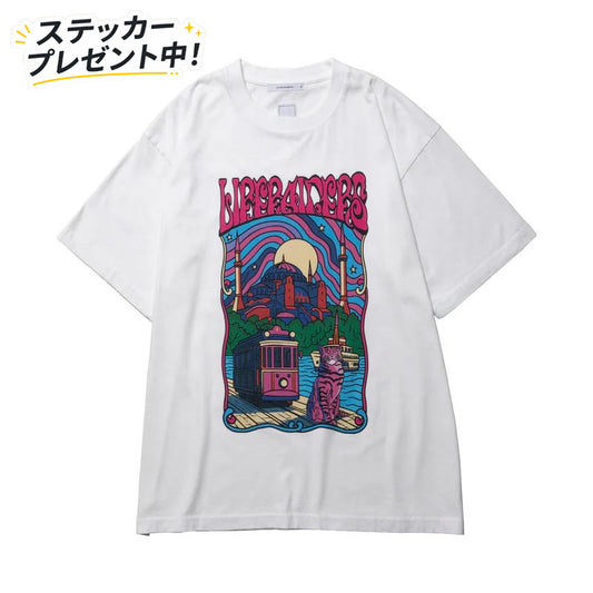LIBERAIDERS(リベレイダース) / 半袖 Tシャツ / PSYCHEDELIC CITY TEE - WHITE / 736182601/ メンズ