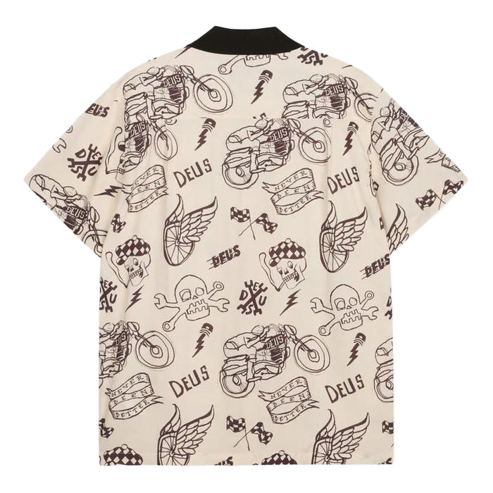 DEUS EX MACHINA ( デウスエクスマキナ ) / 半袖 オープンカラーシャツ / DOODLE SS SHIRT - IVORY / D261USH220