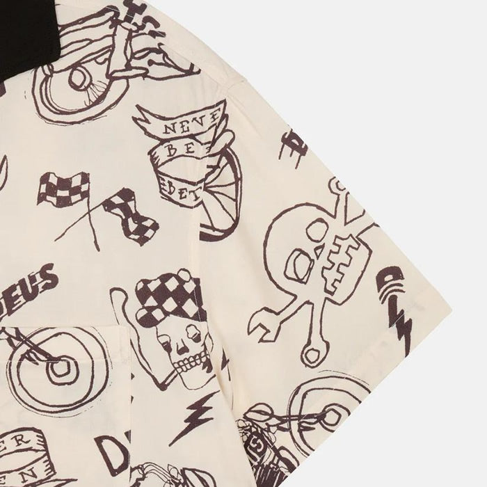 DEUS EX MACHINA ( デウスエクスマキナ ) / 半袖 オープンカラーシャツ / DOODLE SS SHIRT - IVORY / D261USH220