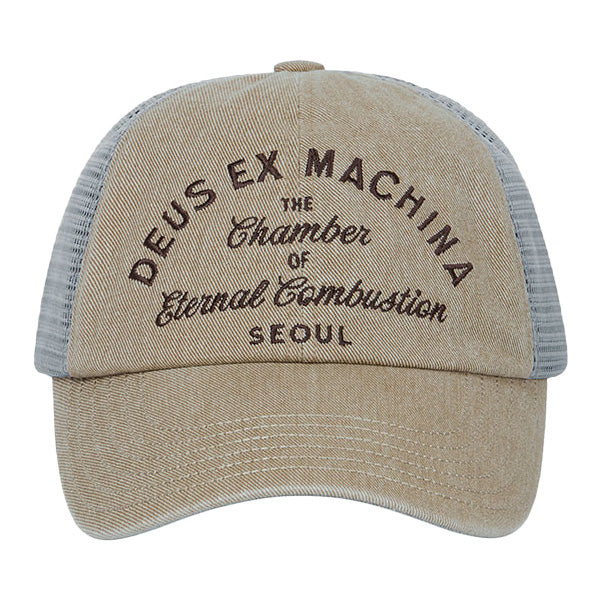 DEUS EX MACHINA ( デウスエクスマキナ ) メッシュキャップ / SEOUL SCRIPT ADDRESS - KHAKI / D261UHA020 / メンズ