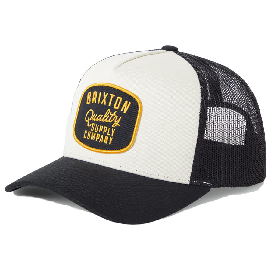 BRIXTON ( ブリクストン ) / メッシュキャップ スナップバック 帽子 / HUBAL C NP MP TRUCKER HAT - OFF WHITE x BLACK / 12037 - BCOWB