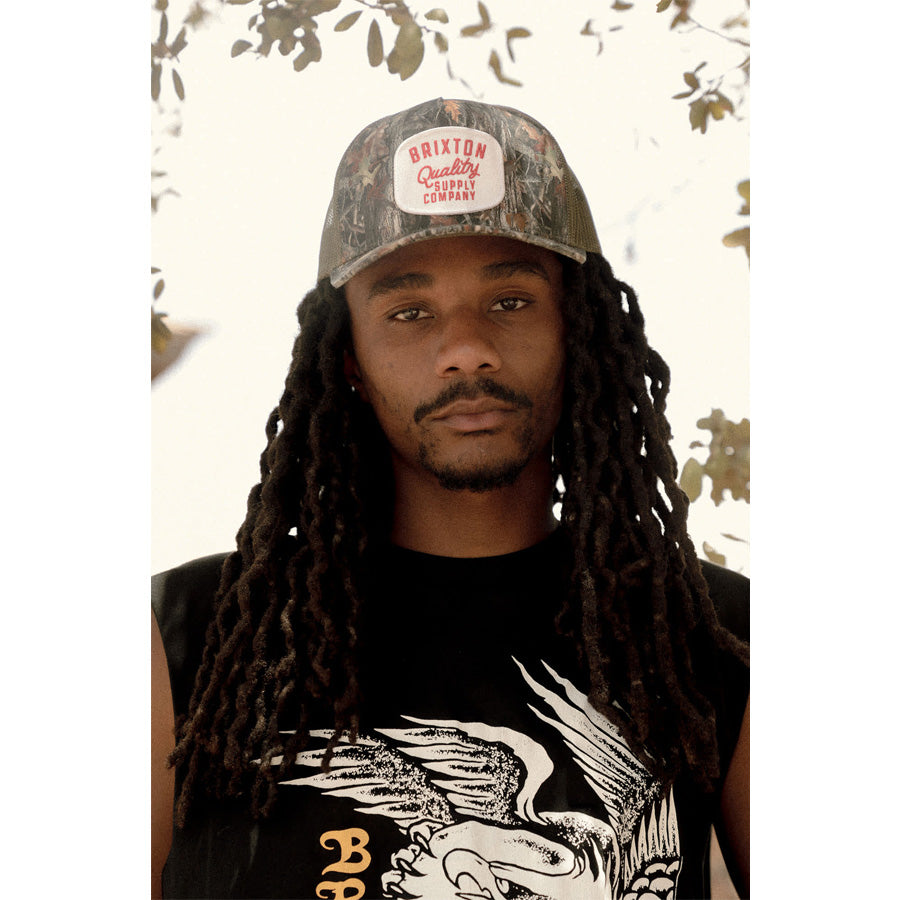 BRIXTON ( ブリクストン ) / メッシュキャップ スナップバック 帽子 / HUBAL C NP MP TRUCKER HAT - TREE CAMO x OLIVE / 12037 - TRCMO