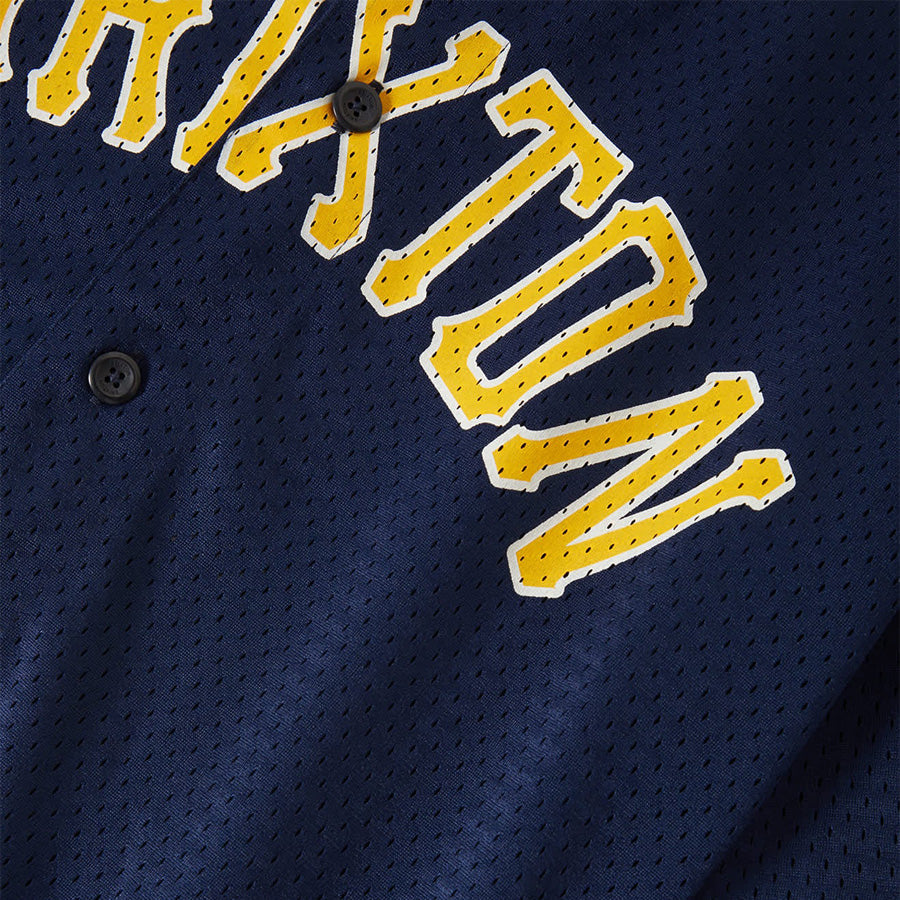 BRIXTON ( ブリクストン ) / 半袖メッシュジャージー ベースボールシャツ  / MESH BASEBALL JERSEY - WASHED NAVY / 23005-WANAV
