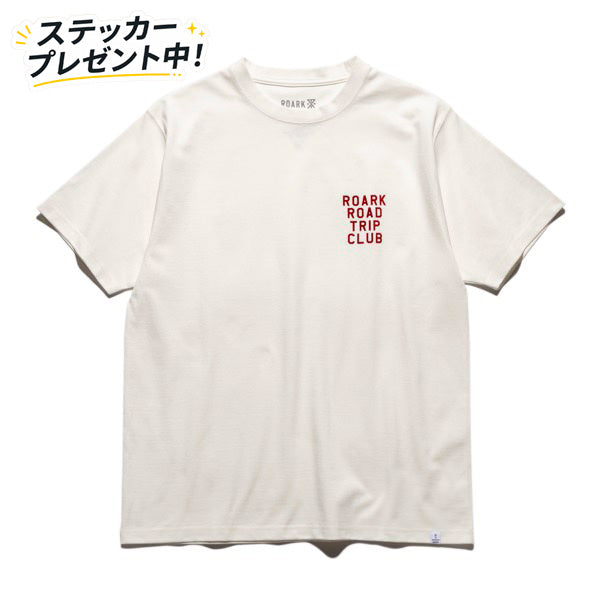 ROARK (ロアーク) / 半袖ドライTシャツ / "ROAD TRIP CLUB" FINE TECH DRY TEE - WHITE / RTJF1220-WHT / メンズ