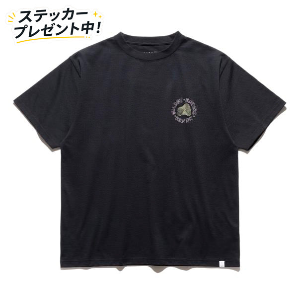 ROARK (ロアーク) /  厚手 コットンライク 半袖ドライTシャツ / "WILD BY NATURE" FINE TECH DRY TEE - BLACK / RTJF1222 / メンズ