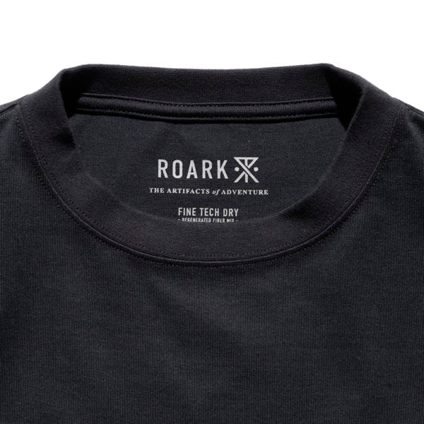 ROARK (ロアーク) /  厚手 コットンライク 半袖ドライTシャツ / "WILD BY NATURE" FINE TECH DRY TEE - BLACK / RTJF1222 / メンズ