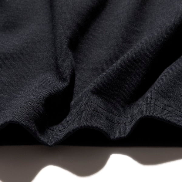 ROARK (ロアーク) /  厚手 コットンライク 半袖ドライTシャツ / "WILD BY NATURE" FINE TECH DRY TEE - BLACK / RTJF1222 / メンズ