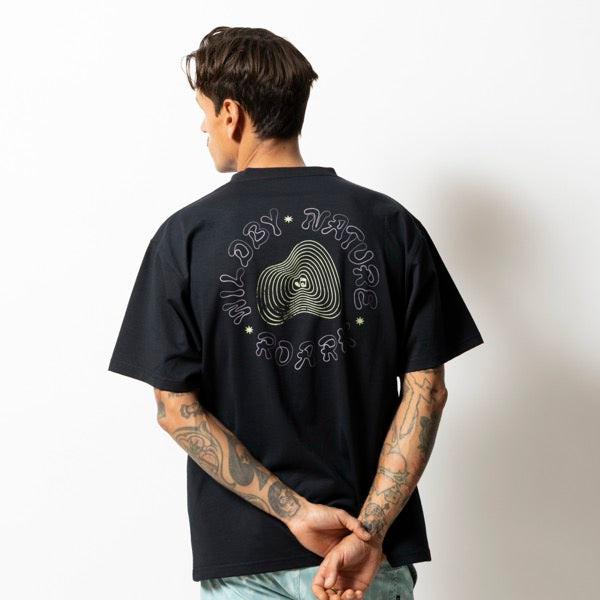 ROARK (ロアーク) /  厚手 コットンライク 半袖ドライTシャツ / "WILD BY NATURE" FINE TECH DRY TEE - BLACK / RTJF1222 / メンズ
