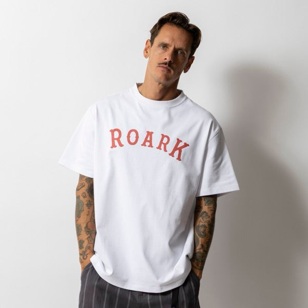 ROARK (ロアーク) /  半袖Tシャツ 厚手 / "MEDIEVAL LOGO" 14oz H/W TEE - WHITE / RTJHW1220 / メンズ