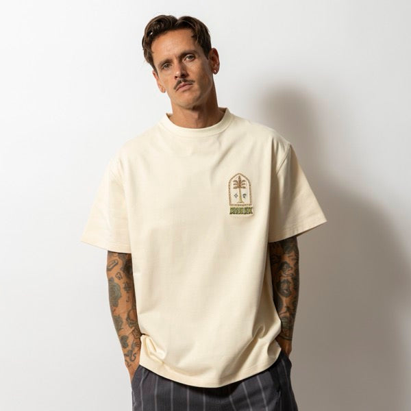 ROARK (ロアーク) /  半袖Tシャツ 厚手 / "AUGS PALM" 14oz H/W TEE - NATURAL / RTJHW1221 / メンズ
