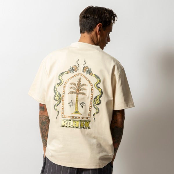 ROARK (ロアーク) /  半袖Tシャツ 厚手 / "AUGS PALM" 14oz H/W TEE - NATURAL / RTJHW1221 / メンズ
