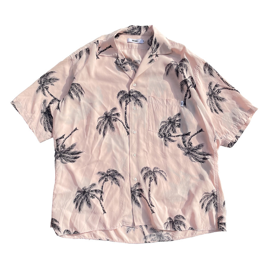 WAX(ワックス)  / 半袖 アロハシャツ / ALOHA SHIRTS - PINK / WX-0502 / メンズ THM 日本製