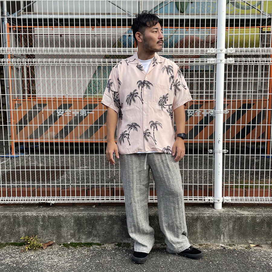 WAX(ワックス)  / 半袖 アロハシャツ / ALOHA SHIRTS - PINK / WX-0502 / メンズ THM 日本製