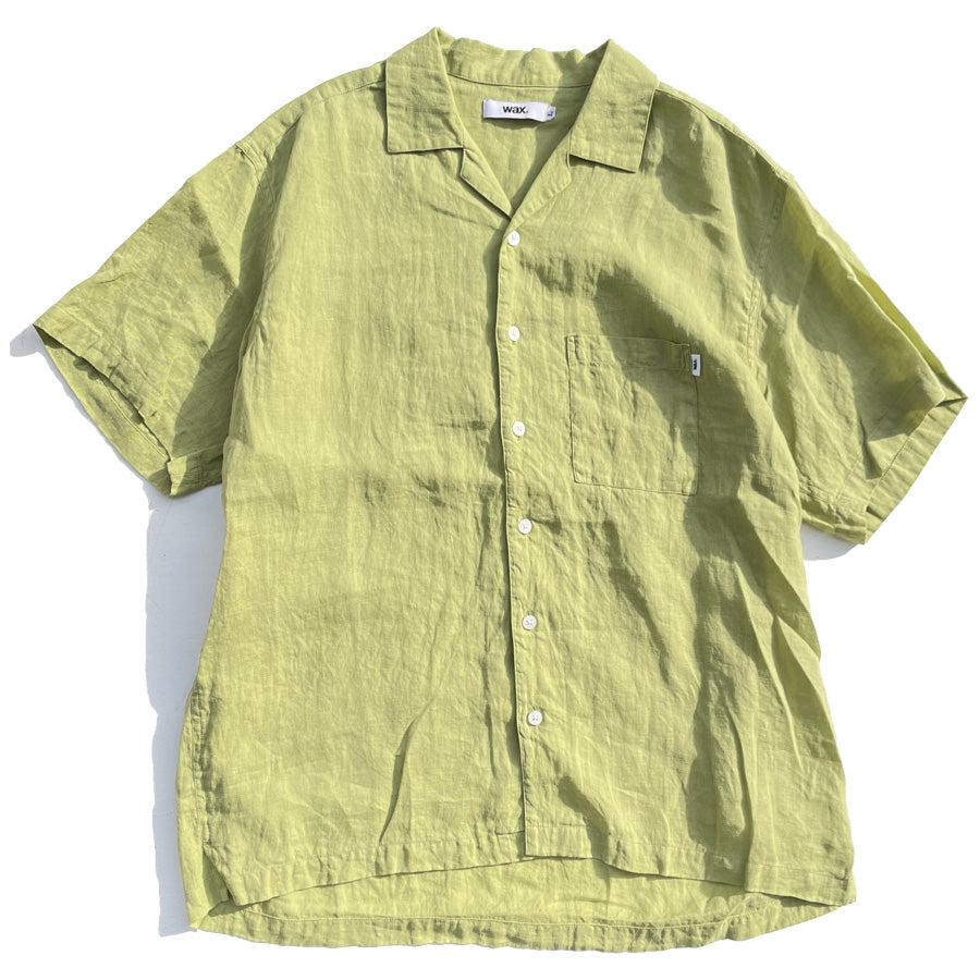 WAX(ワックス)  / 半袖 リネンシャツ / LINEN SHIRTS - YELLOW / WX-0504 / メンズ THM 日本製