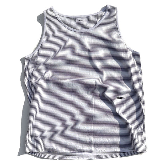 WAX(ワックス) / タンクトップ / PIN STRIPE TANK TOP - WHITE / WX-0506 / メンズ 日本製
