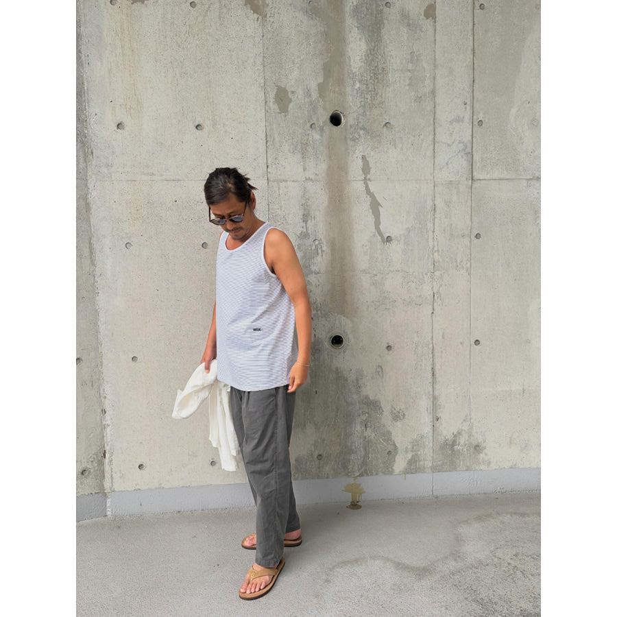 WAX(ワックス) / タンクトップ / PIN STRIPE TANK TOP - WHITE / WX-0506 / メンズ 日本製