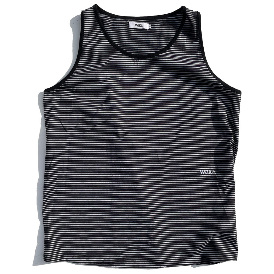 WAX(ワックス) / タンクトップ / PIN STRIPE TANK TOP - BLACK / WX-0506 / メンズ 日本製