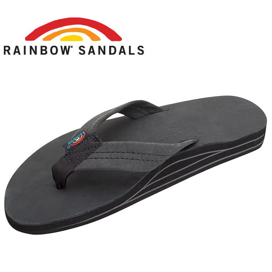 RAINBOW SANDALS (レインボーサンダル)  / トングサンダル ビーチサンダル / DOUBLE LAYER PREMIER LEATHER - BLACK / 302ALTS / メンズ