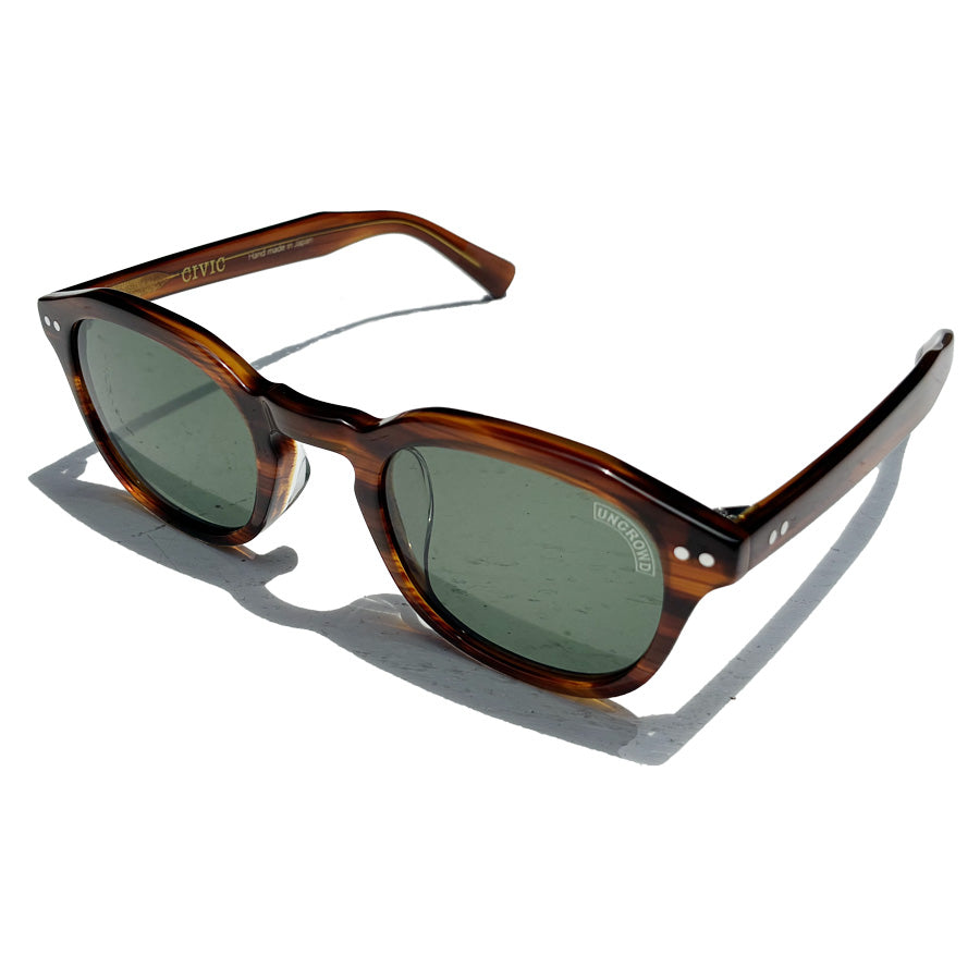 WAX(ワックス)xUNCROWD/ サングラス シビック / Shades "CIVIC"  - モックトートイス × ダークグリーンレンズ / WXU-006 / メンズ  THM