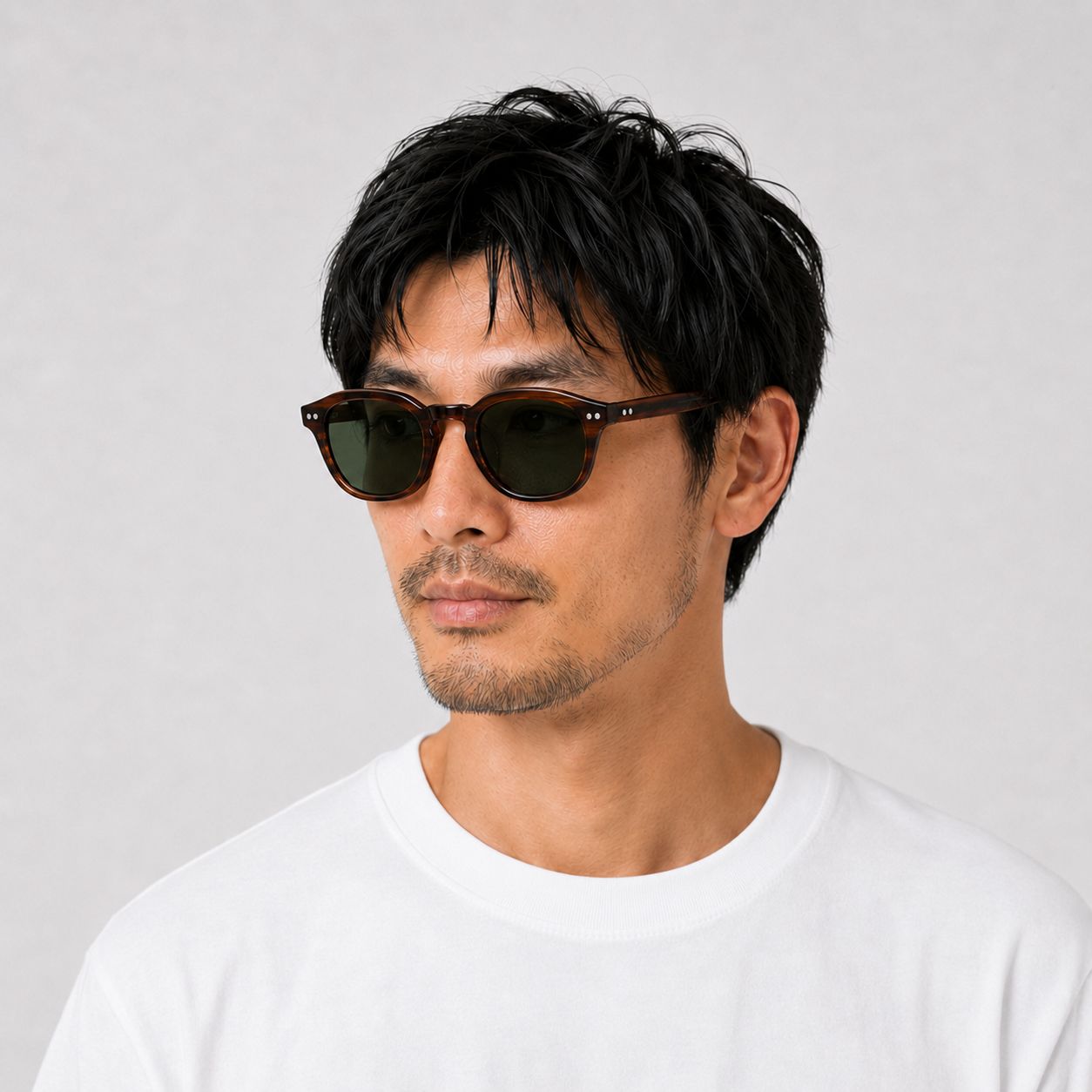 WAX(ワックス)xUNCROWD/ サングラス シビック / Shades "CIVIC"  - モックトートイス × ダークグリーンレンズ / WXU-006 / メンズ  THM