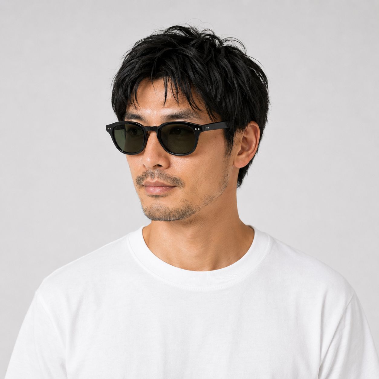 WAX(ワックス)xUNCROWD / サングラス シビック / Shades "CIVIC"  - ブラック × ダークグリーンレンズ / WXU-006 / メンズ  THM